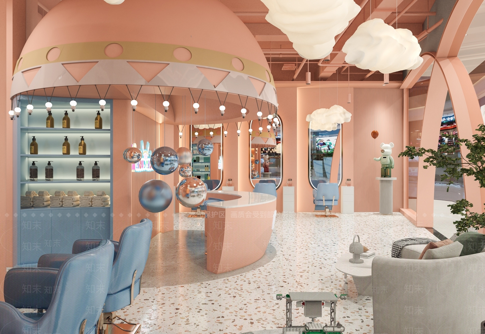现代儿童理发店3D模型下载【ID:398883466】