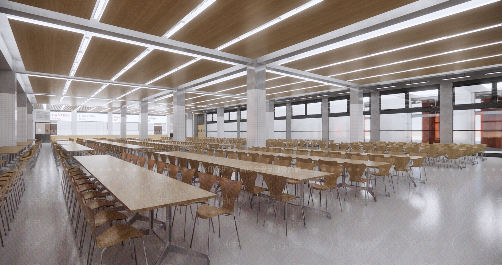 现代学校食堂SU模型下载【ID:898888581】