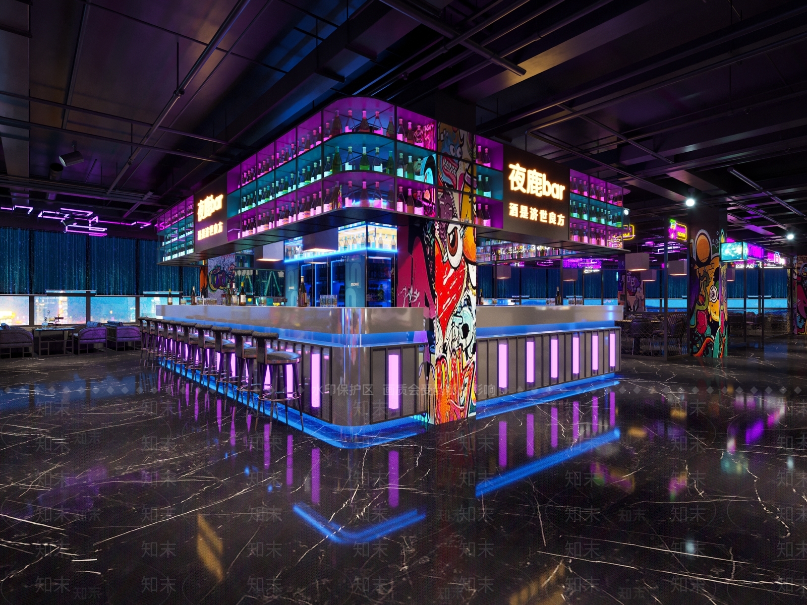 工业风酒吧3D模型下载【ID:498891431】