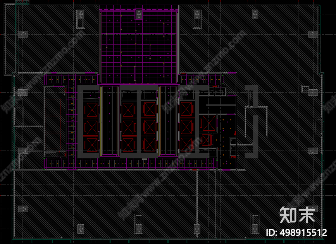 合肥悦方国际中心办公楼cad施工图下载【ID:498915512】