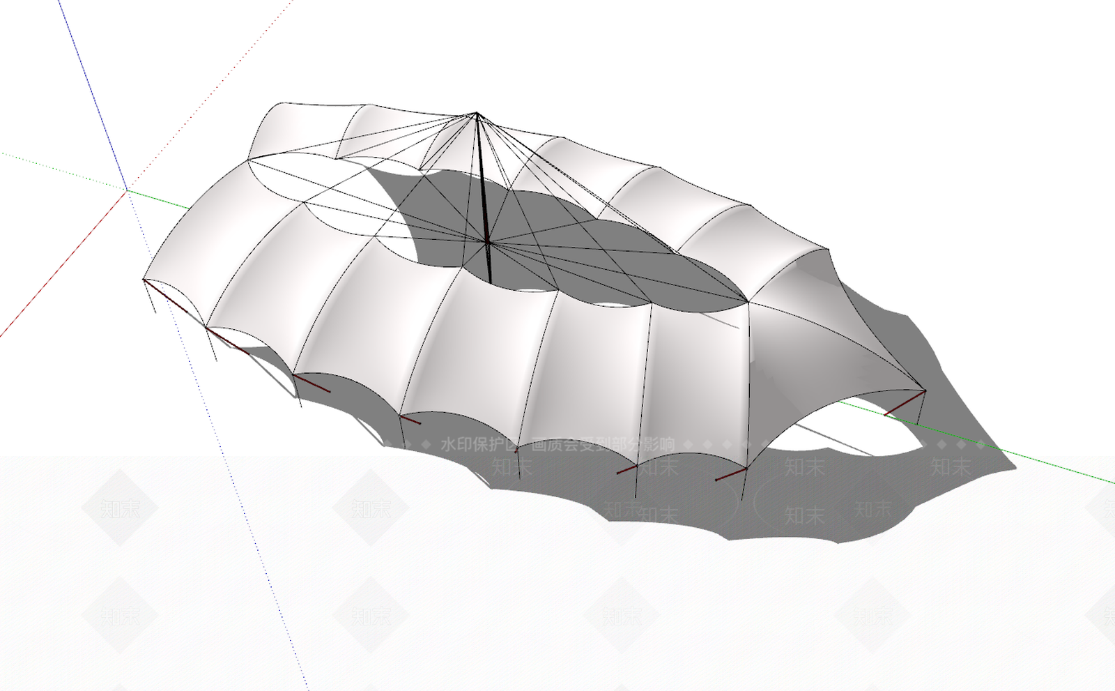 现代廊架SU模型下载【ID:698916614】