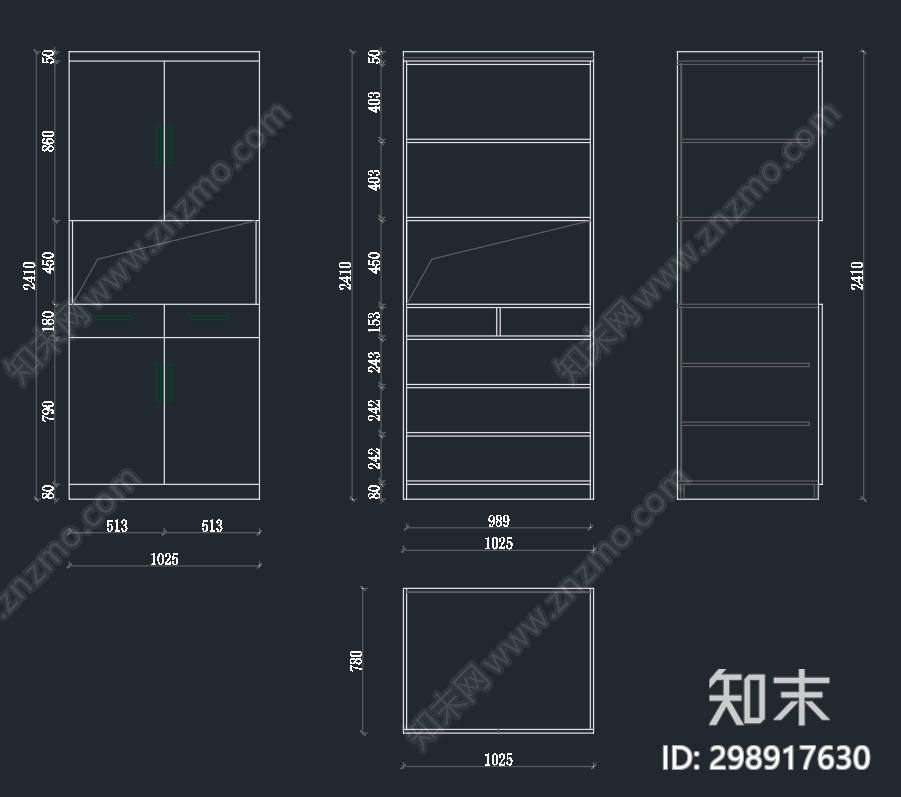 现代家具cad施工图下载【ID:298917630】