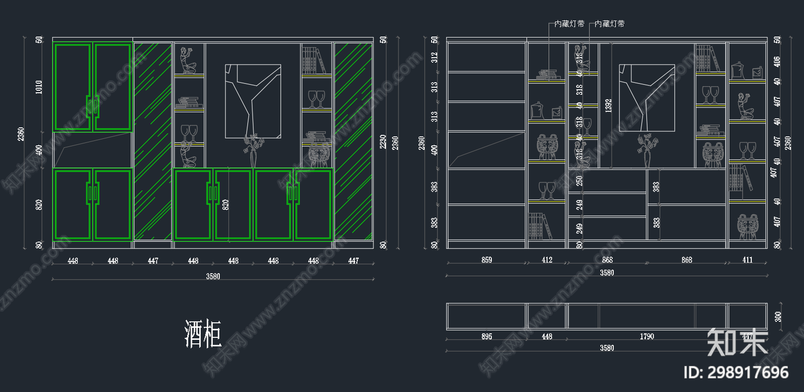 新中式家具cad施工图下载【ID:298917696】