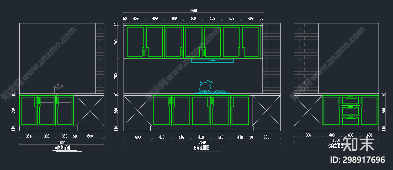 新中式家具cad施工图下载【ID:298917696】