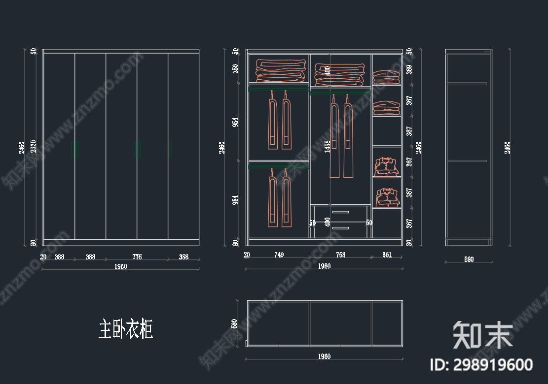 现代家具cad施工图下载【ID:298919600】