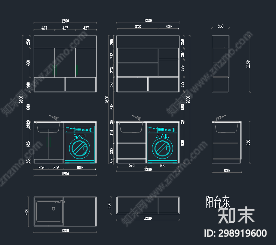 现代家具cad施工图下载【ID:298919600】