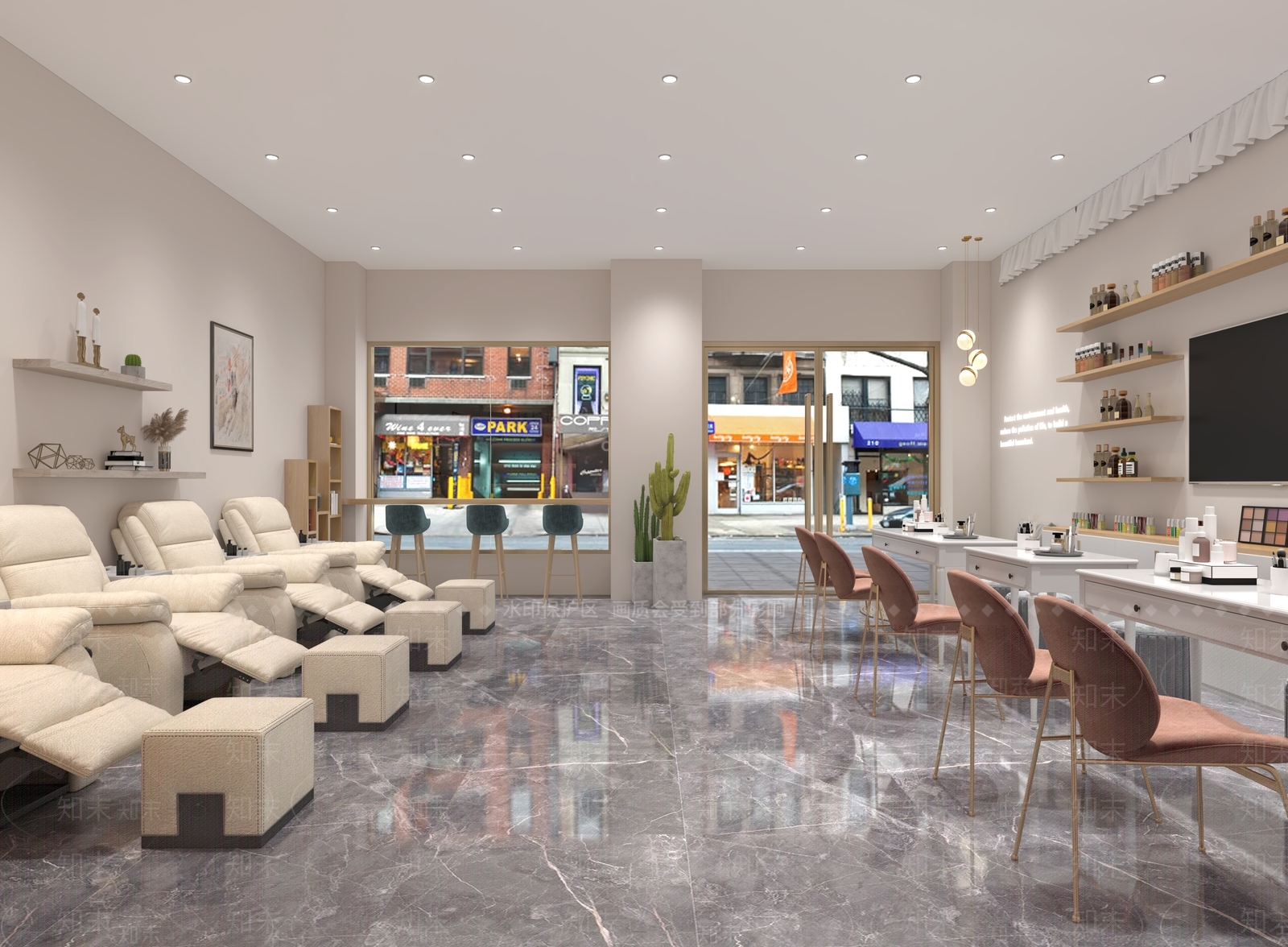 现代美容美甲店3D模型下载【ID:398924412】