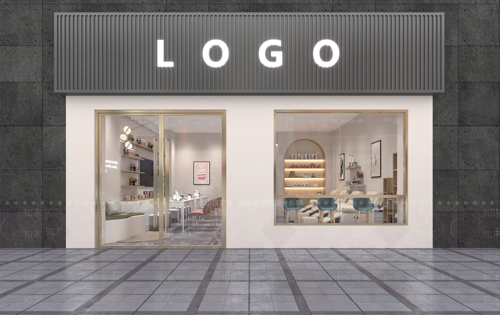 现代美容美甲店3D模型下载【ID:398924412】