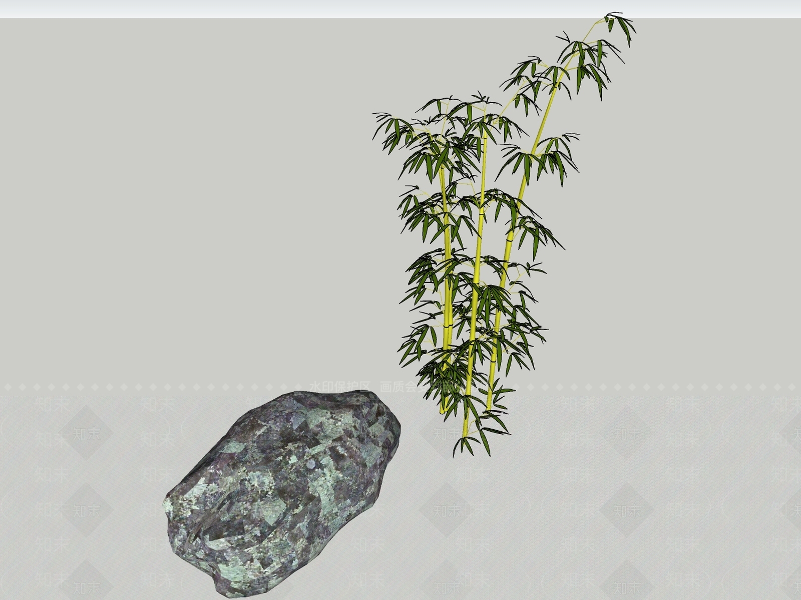 现代竹子SU模型下载【ID:198927728】