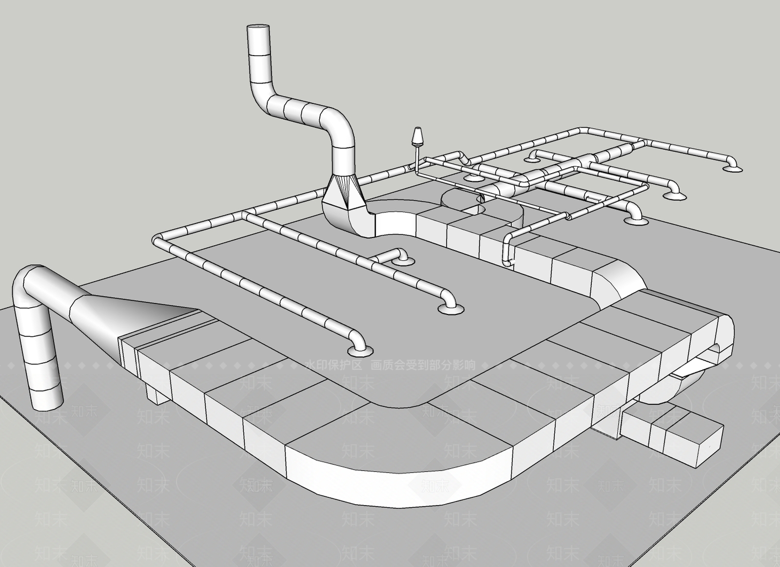 现代管道SU模型下载【ID:398927681】