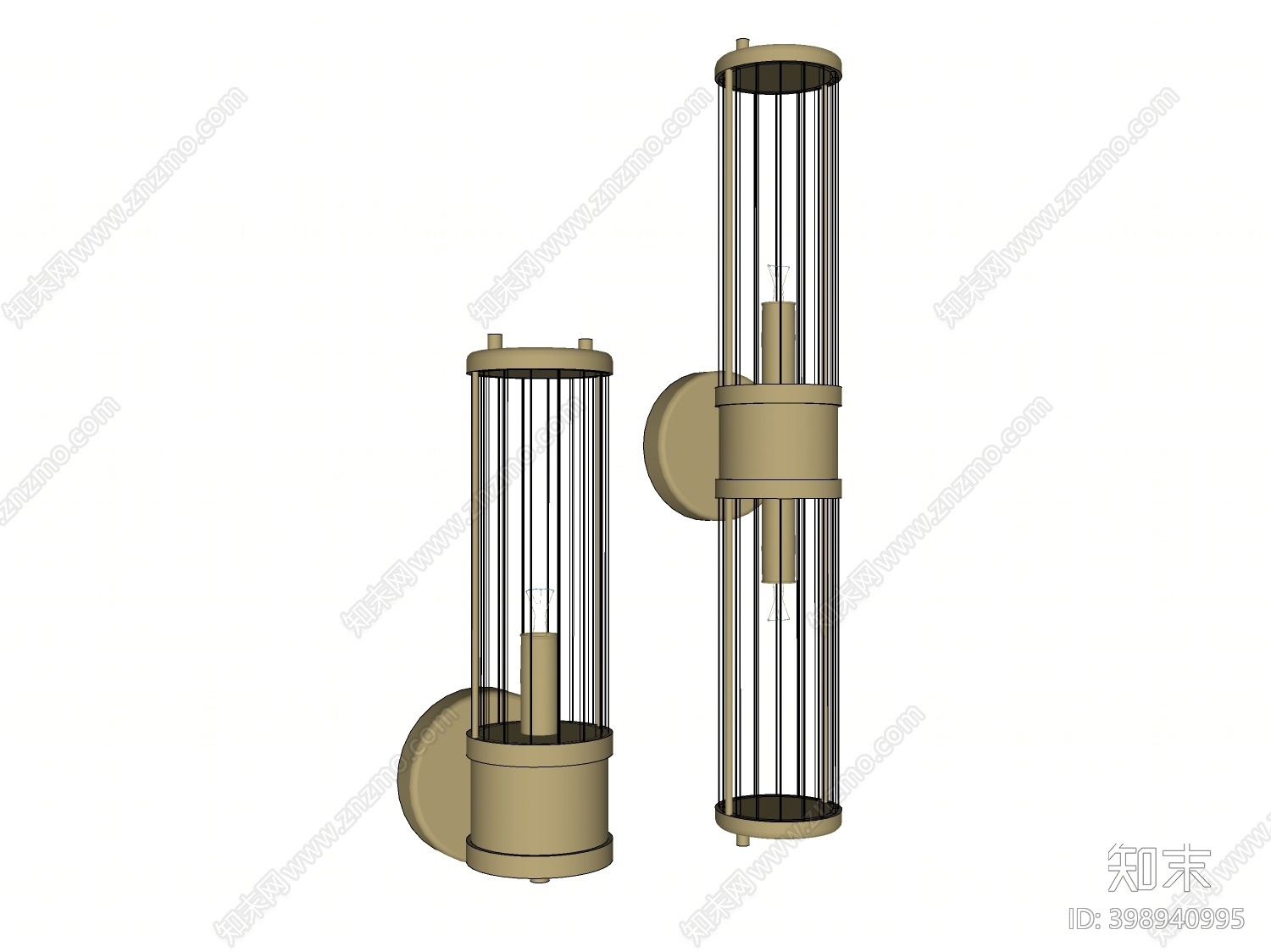 东南亚壁灯SU模型下载【ID:398940995】
