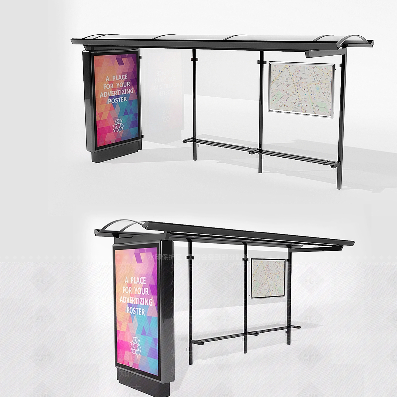 现代公交巴士车站3D模型下载【ID:998931896】