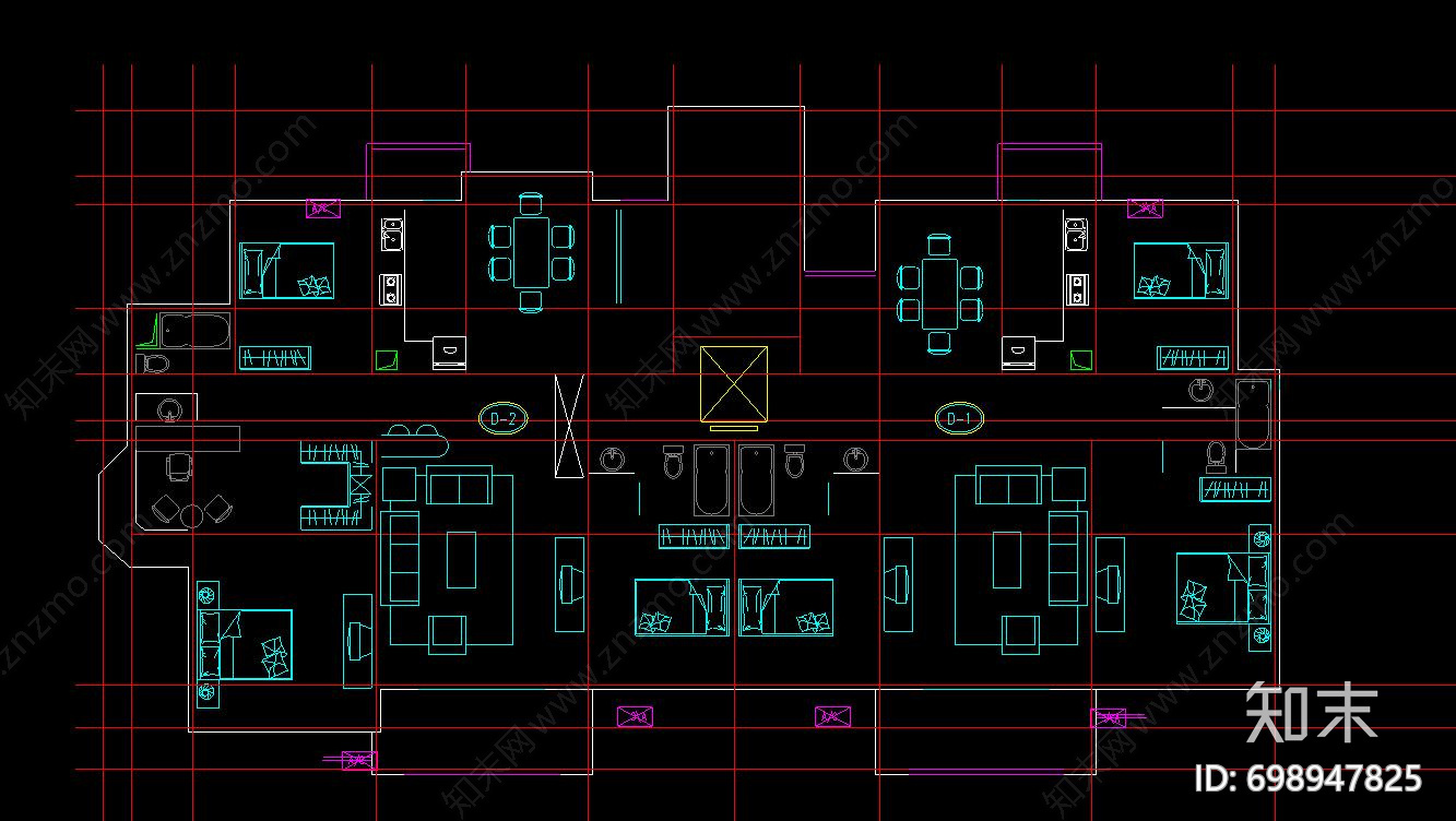 现代单栋住宅cad施工图下载【ID:698947825】