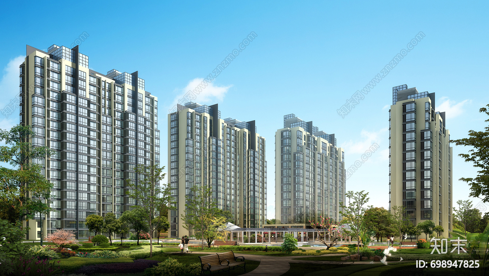 现代单栋住宅cad施工图下载【ID:698947825】