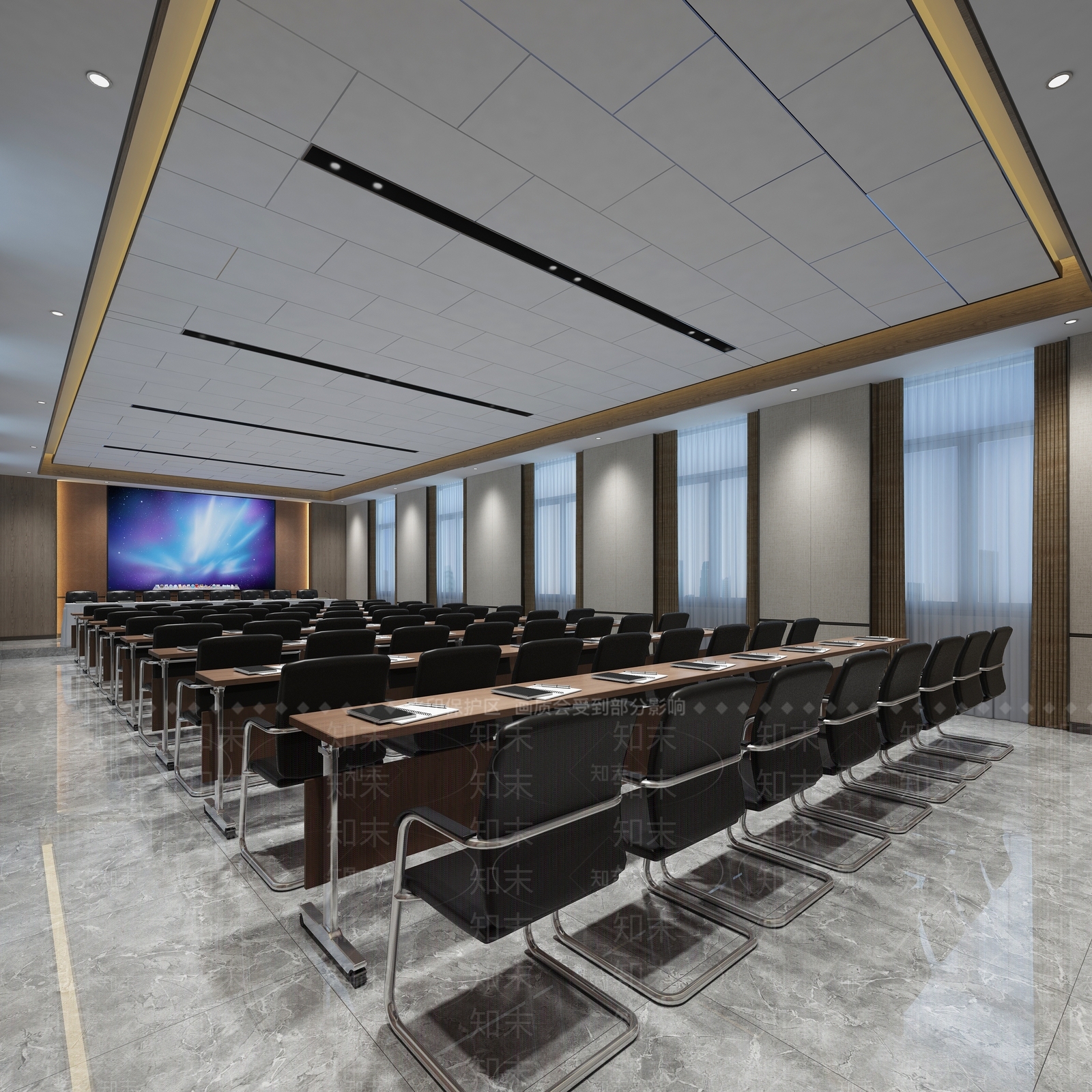 新中式报告厅3D模型下载【ID:598962231】
