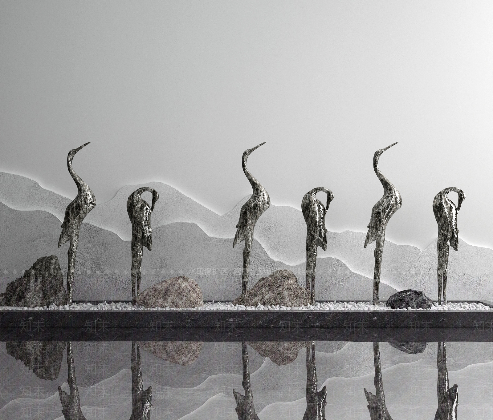 新中式石头雕塑小品3D模型下载【ID:398965896】