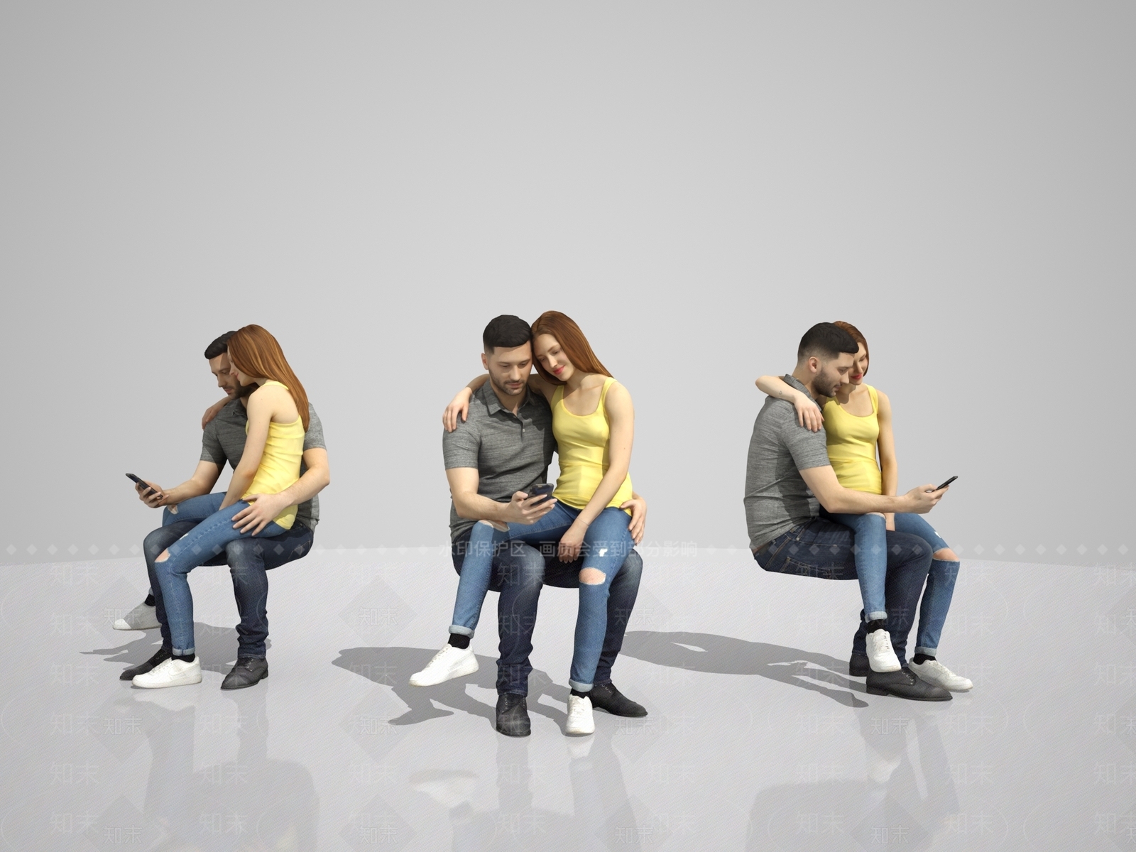 现代情侣3D模型下载【ID:798974131】