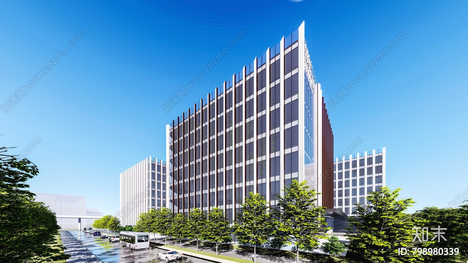 现代写字楼SU模型下载【ID:798980339】