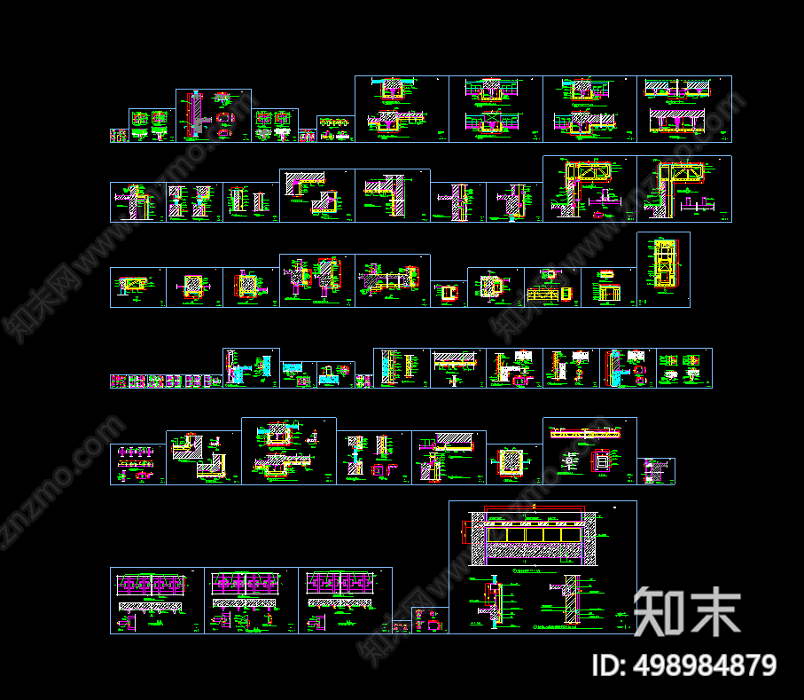 干挂铝板幕墙施工图下载【ID:498984879】