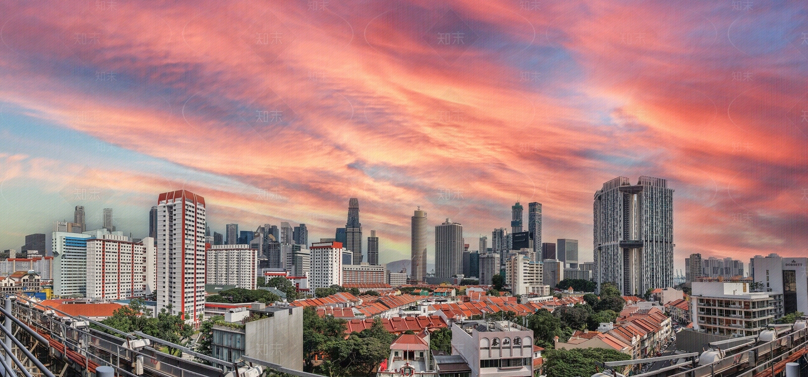 城市傍晚外景图贴图下载【ID:198986531】