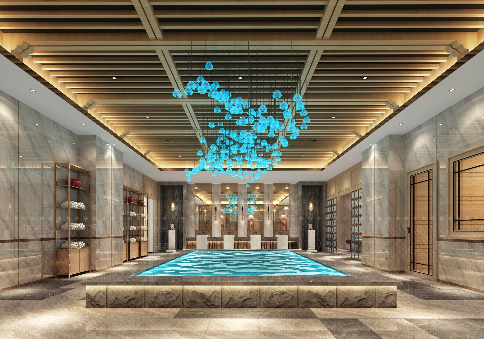 新中式足浴会所3D模型下载【ID:798997149】