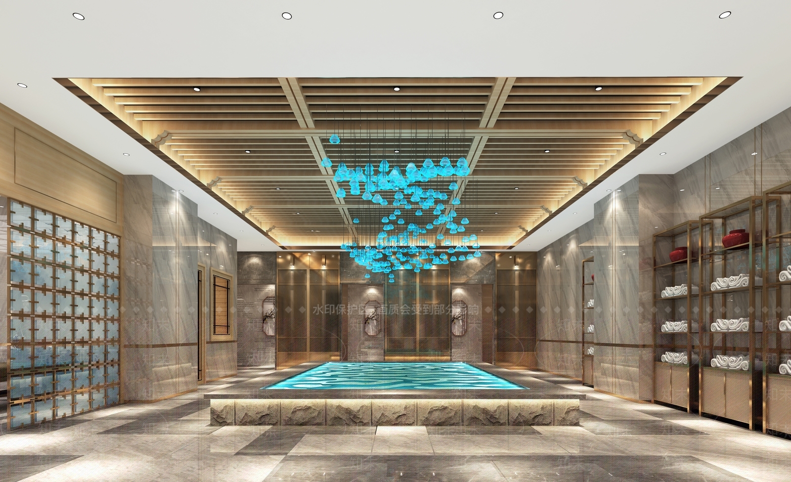 新中式足浴会所3D模型下载【ID:798997149】