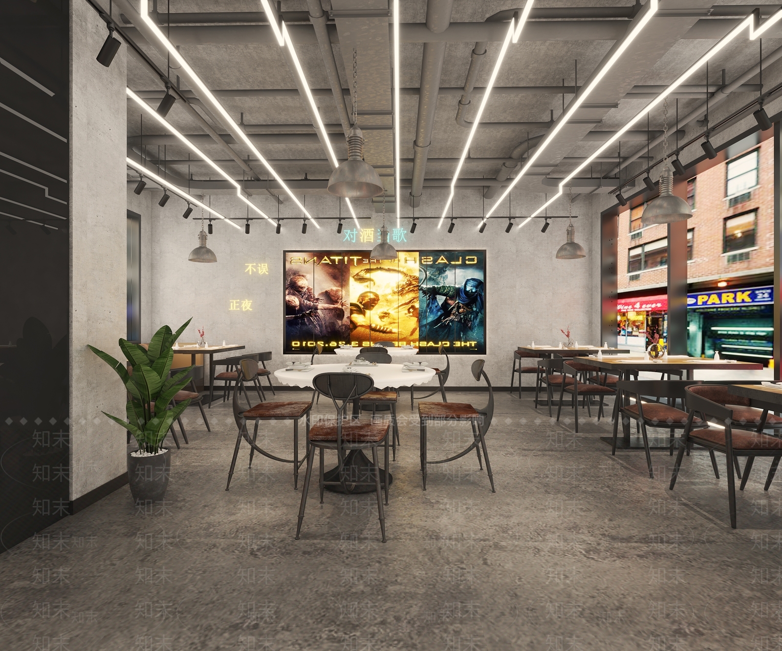 工业风火锅店3D模型下载【ID:399002205】