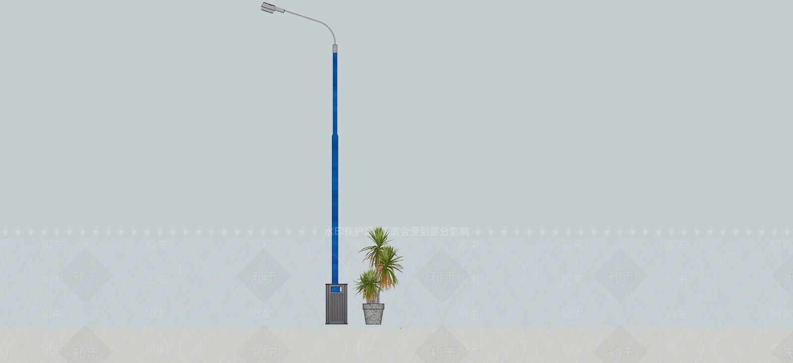 现代路灯SU模型下载【ID:399002303】