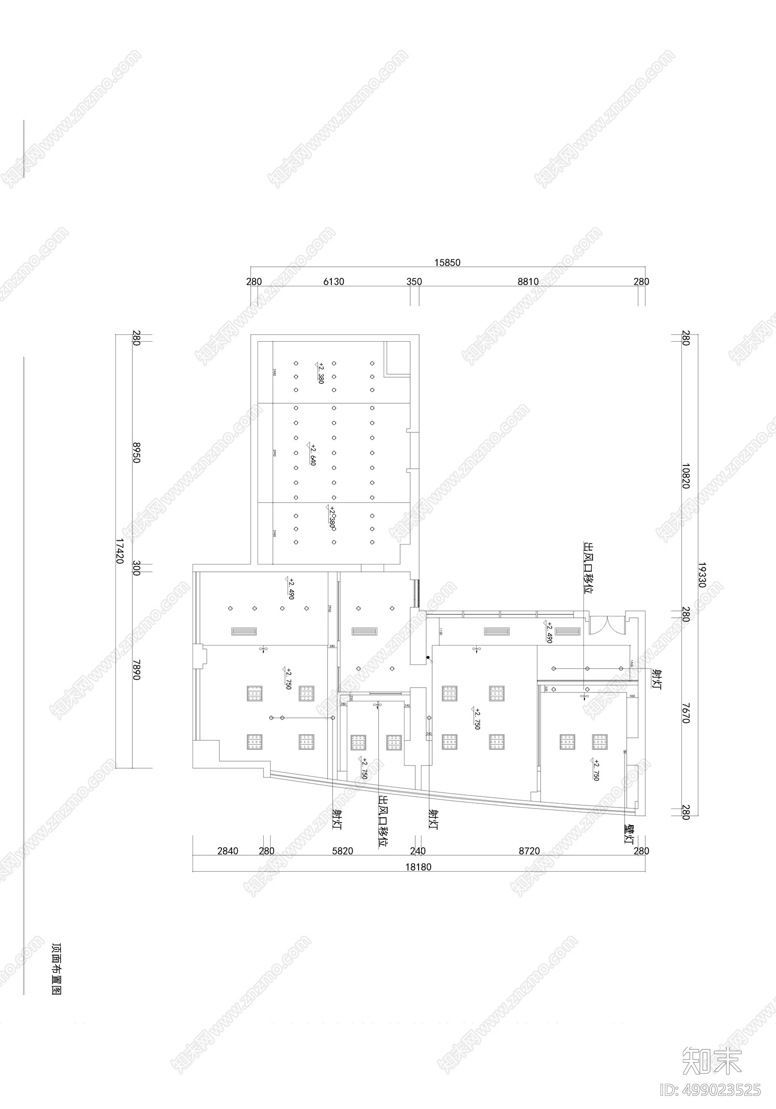 现代办公空间cad施工图下载【ID:499023525】