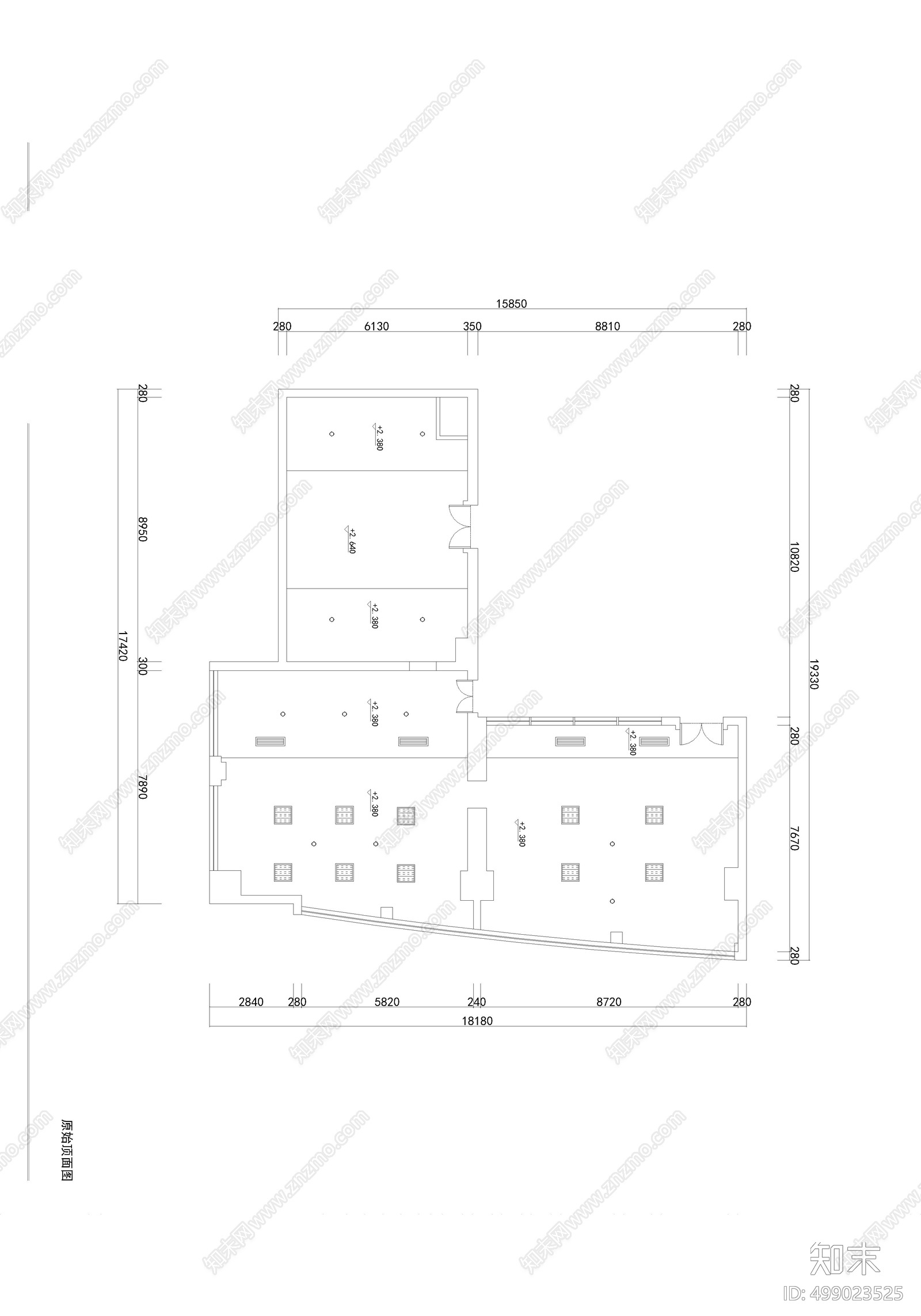 现代办公空间cad施工图下载【ID:499023525】