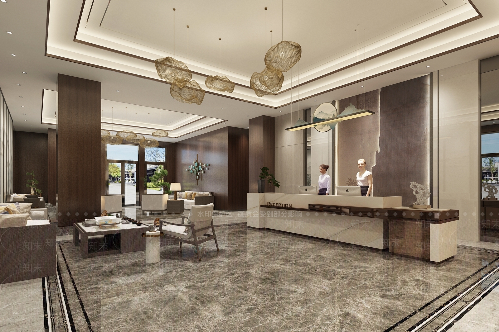新中式足浴会所3D模型下载【ID:799041120】