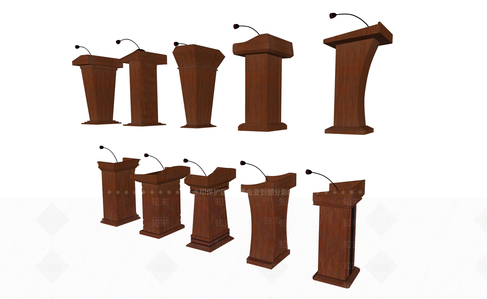 现代会议室立式演讲台SU模型下载【ID:799047199】