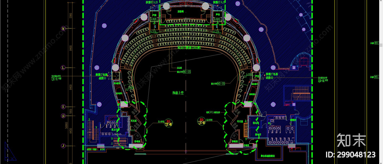 现代剧院cad施工图下载【ID:299048123】