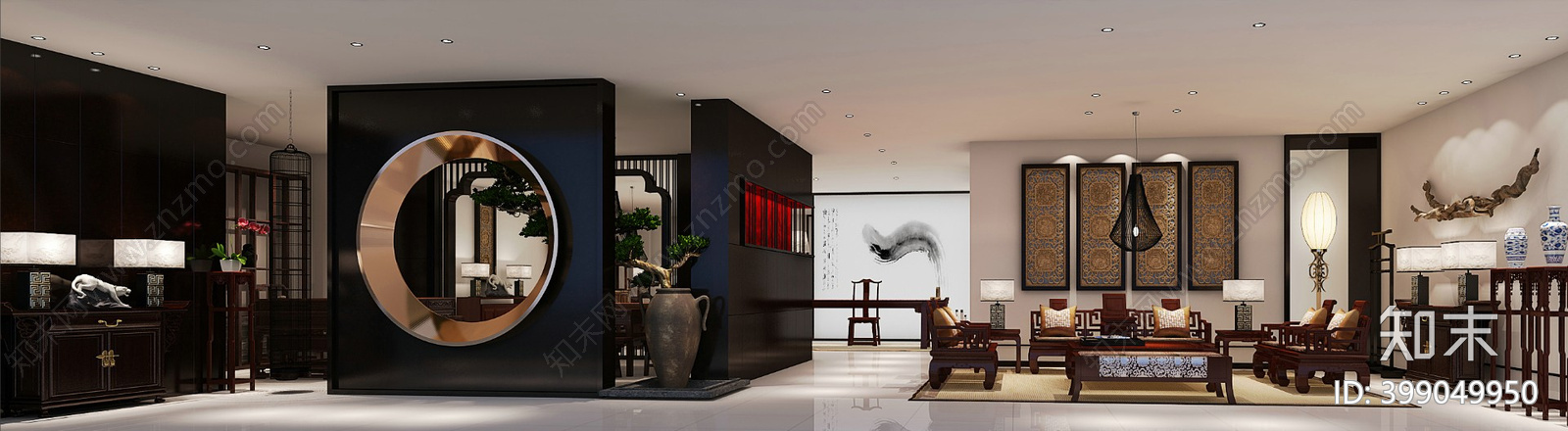 中式家具专卖店展厅cad施工图下载【ID:399049950】