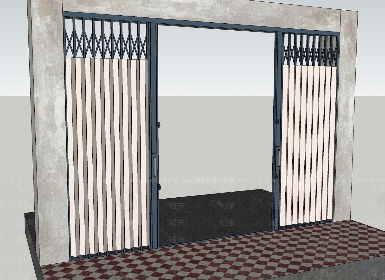 东南亚折叠铁门SU模型下载【ID:799057551】