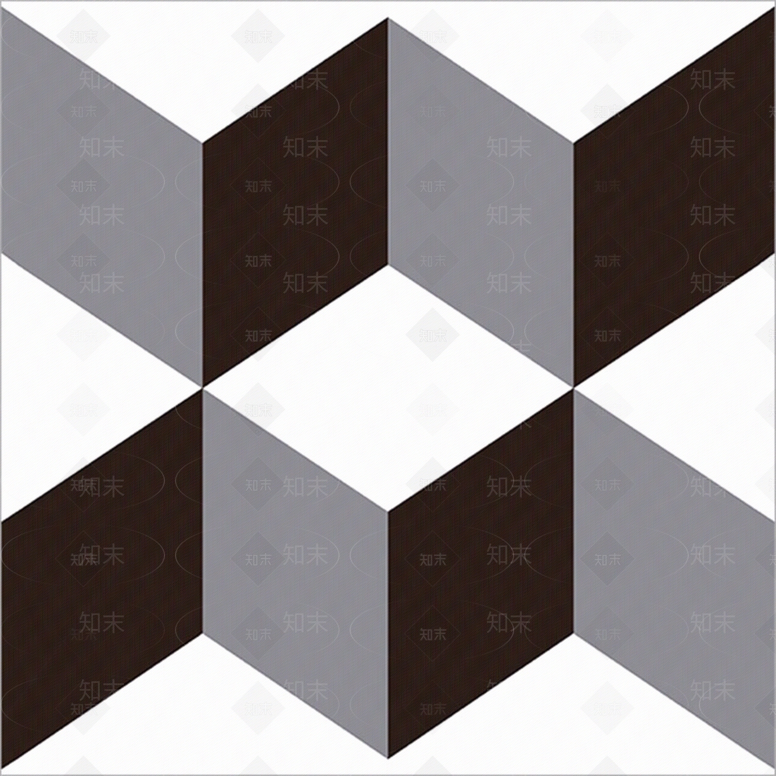 黑白小花地砖贴图下载【ID:399077846】