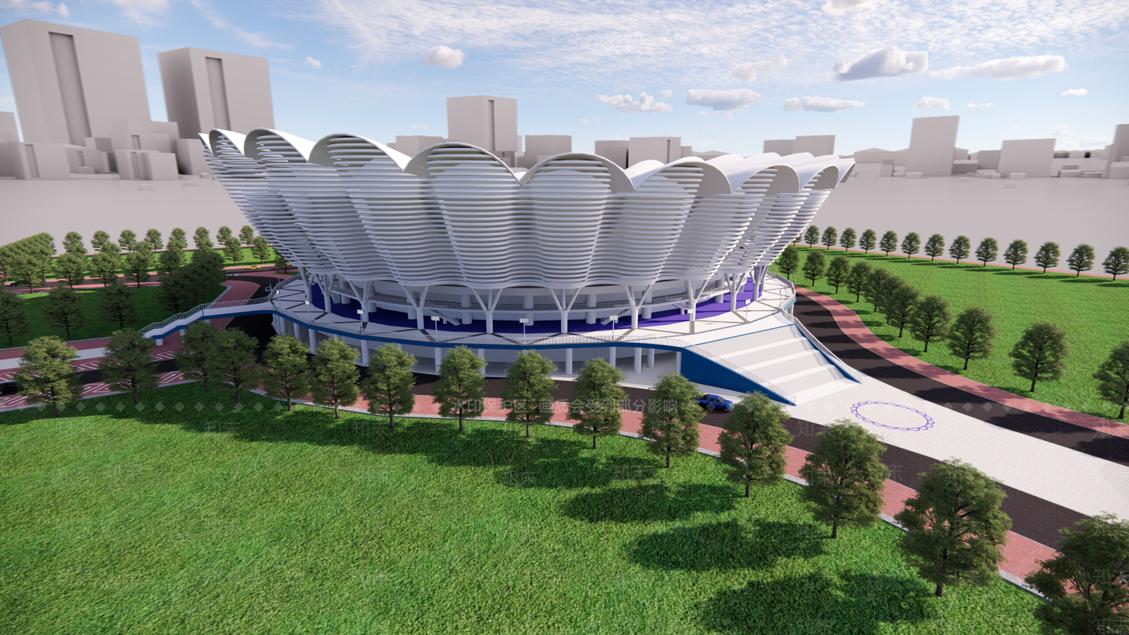 现代体育建筑SU模型下载【ID:499084933】