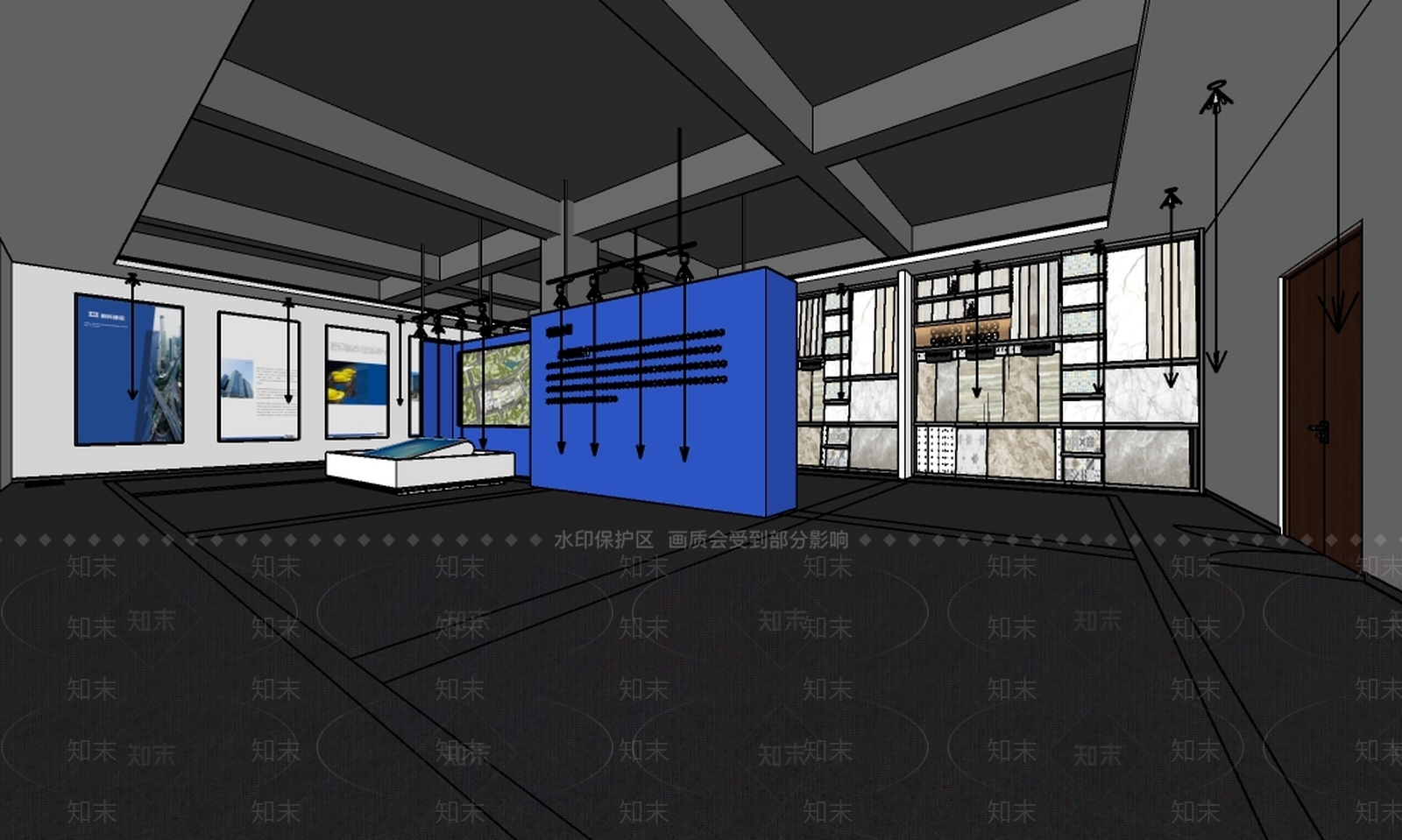 现代项目展厅SU模型下载【ID:899090550】