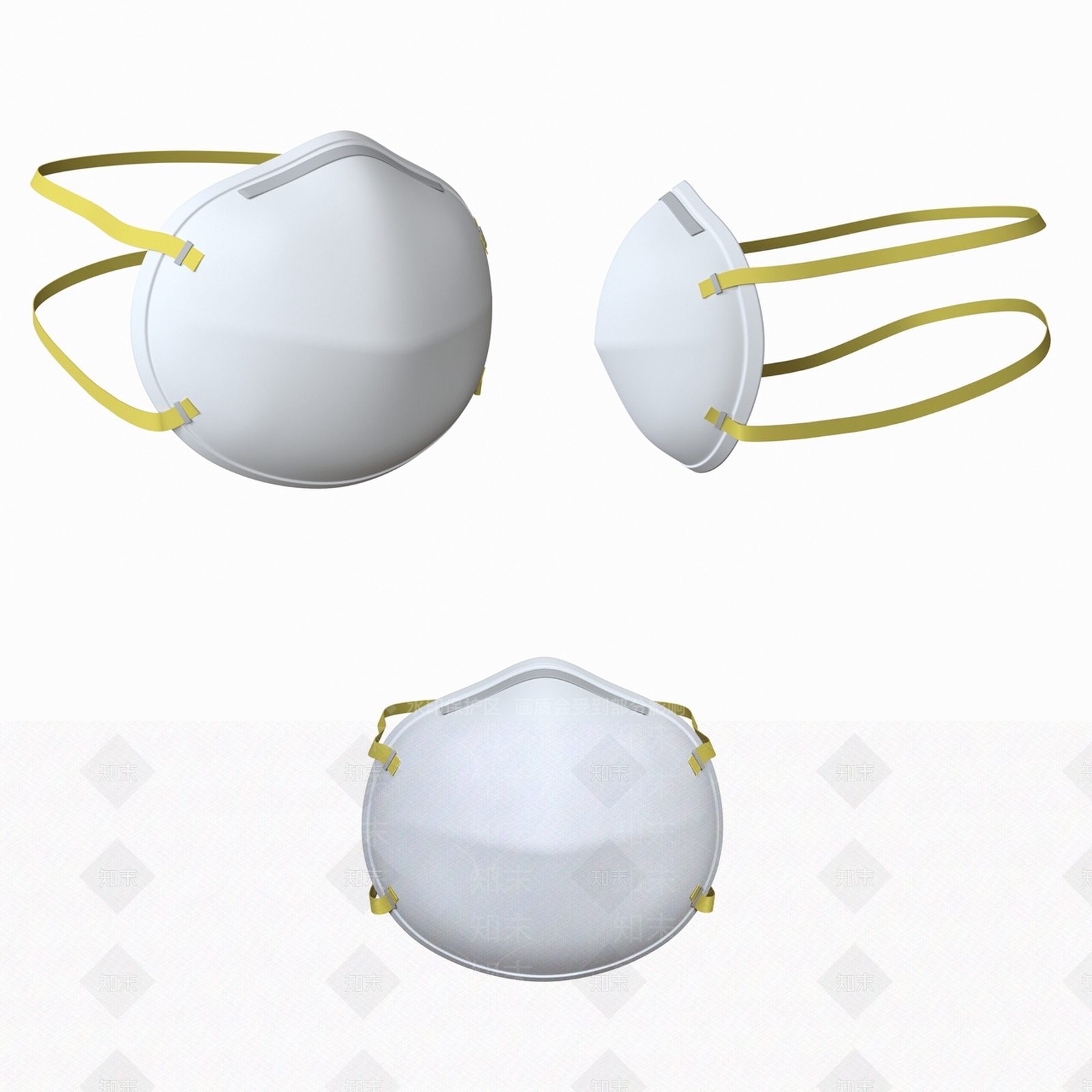 现代医用口罩3D模型下载【ID:399095139】