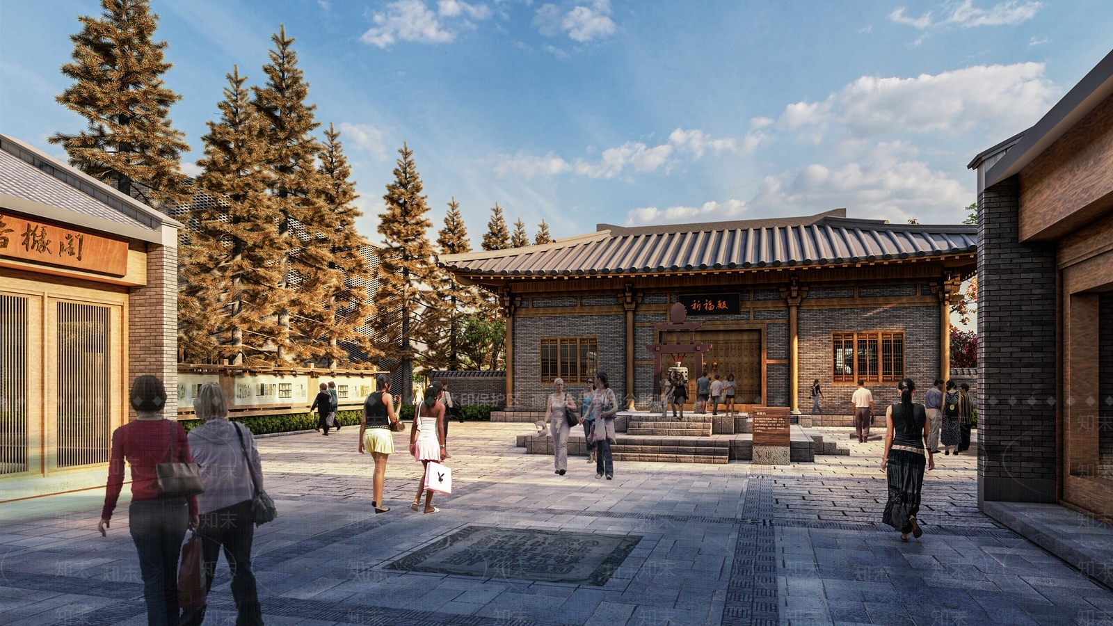 中式寺庙建筑SU模型下载【ID:599122407】