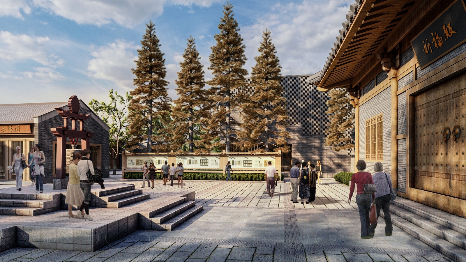 中式寺庙建筑SU模型下载【ID:599122407】