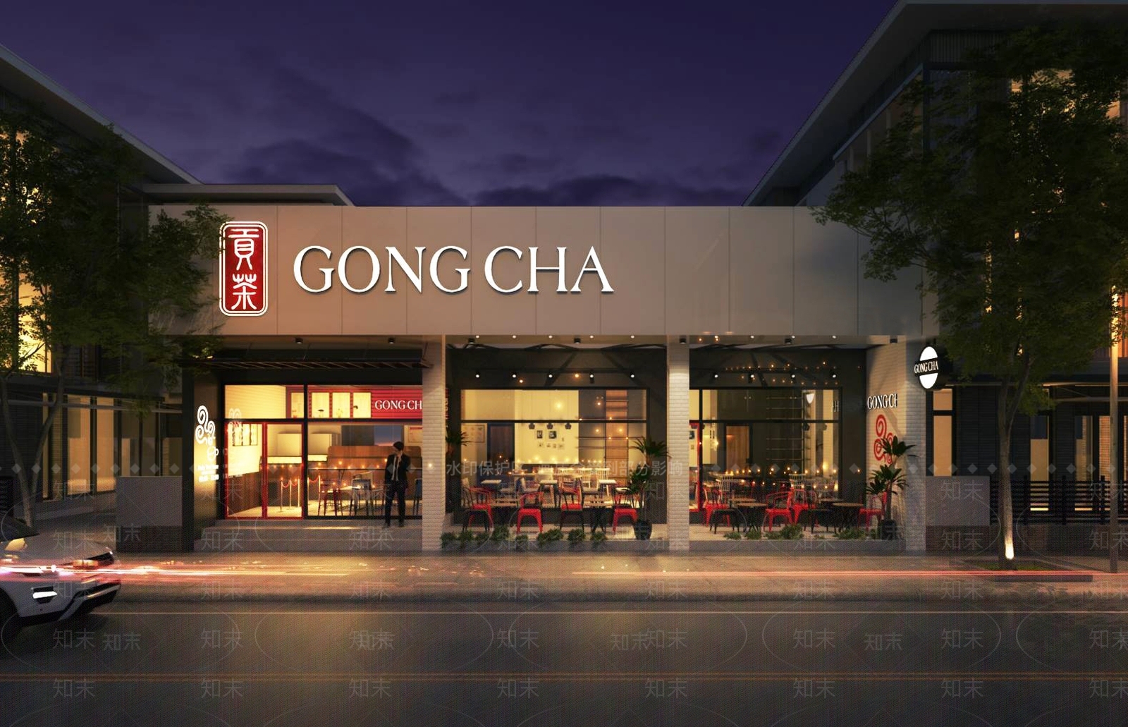 现代凉茶店SU模型下载【ID:899129386】