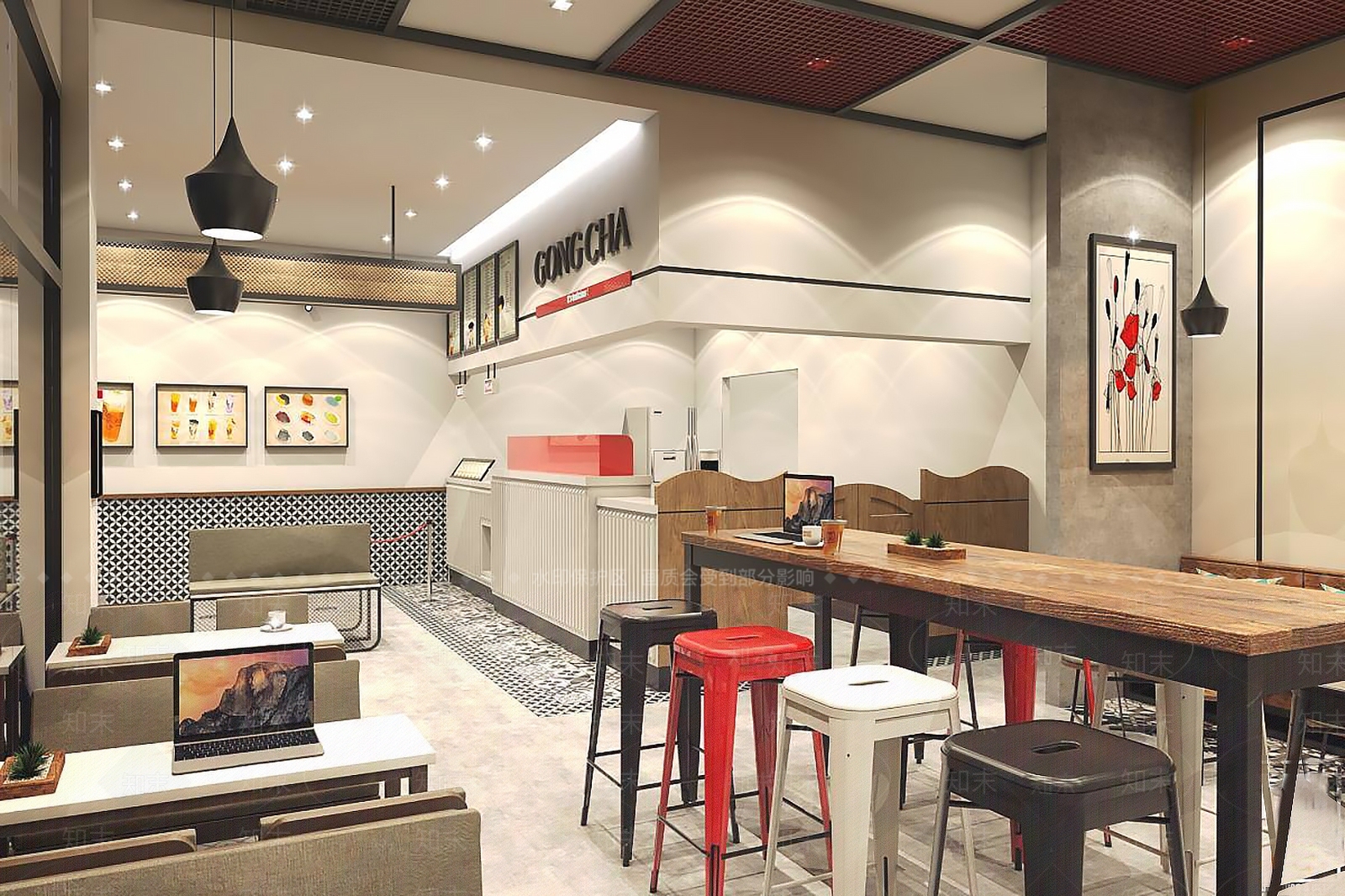 现代凉茶店SU模型下载【ID:899129386】