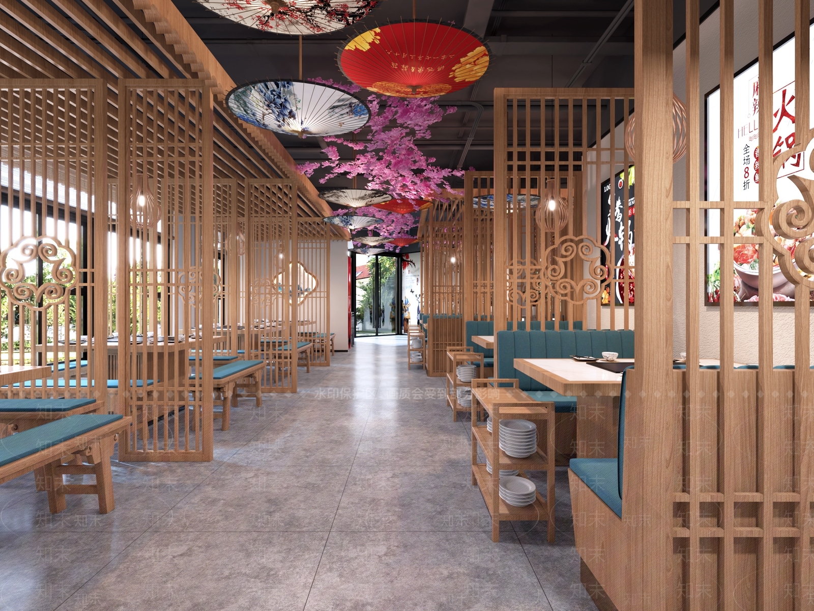 新中式火锅店3D模型下载【ID:399138216】
