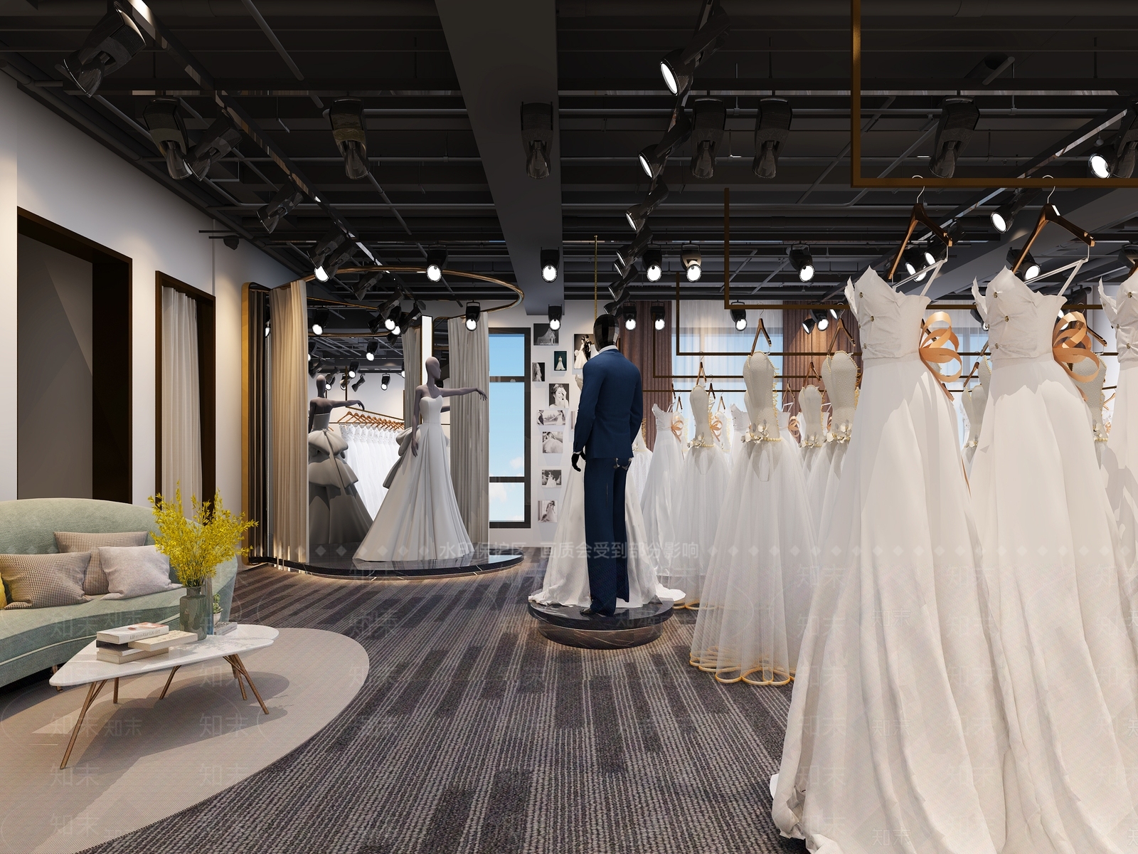 工业风婚纱店3D模型下载【ID:399144139】