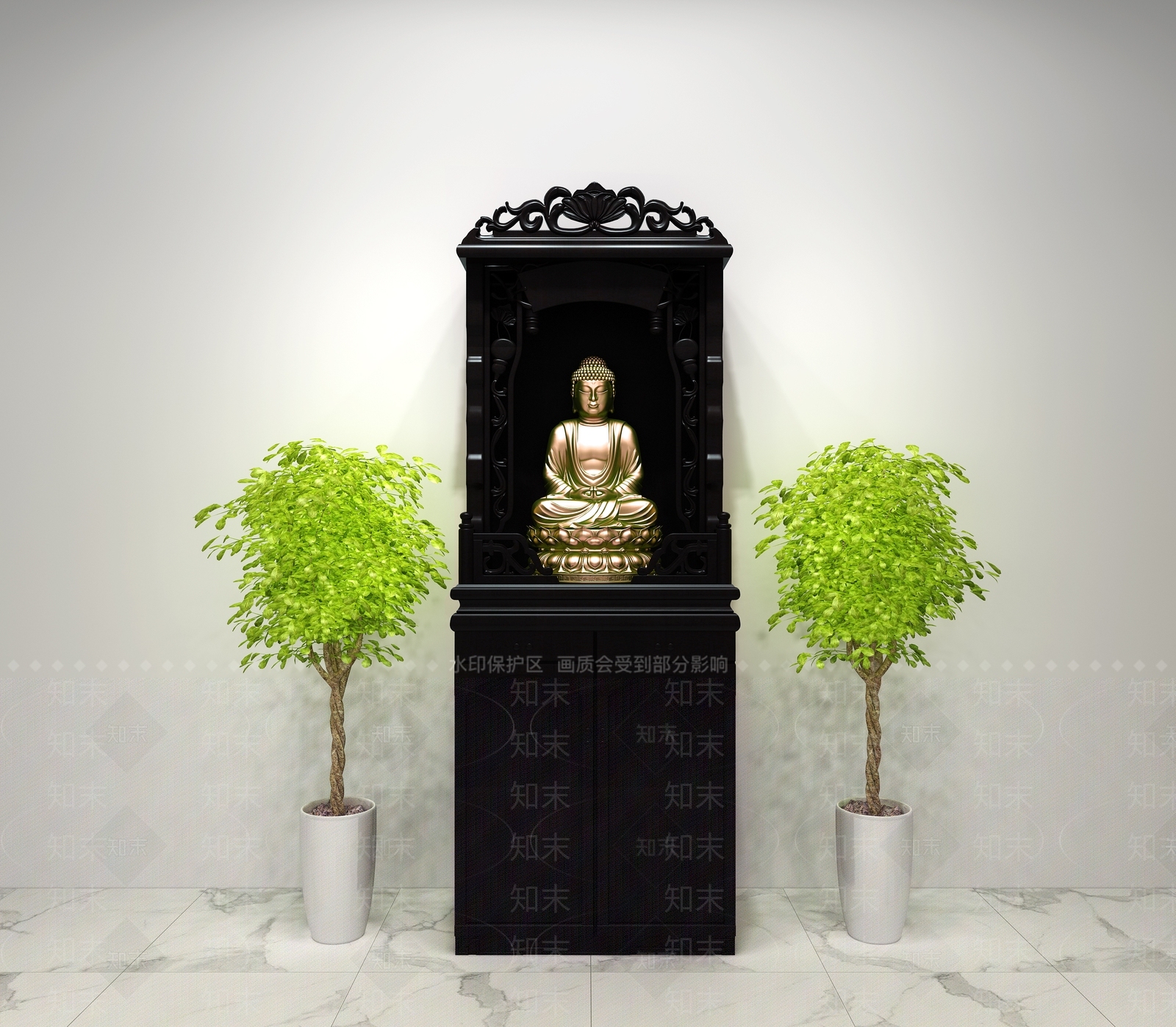 新中式佛龛3D模型下载【ID:199155631】