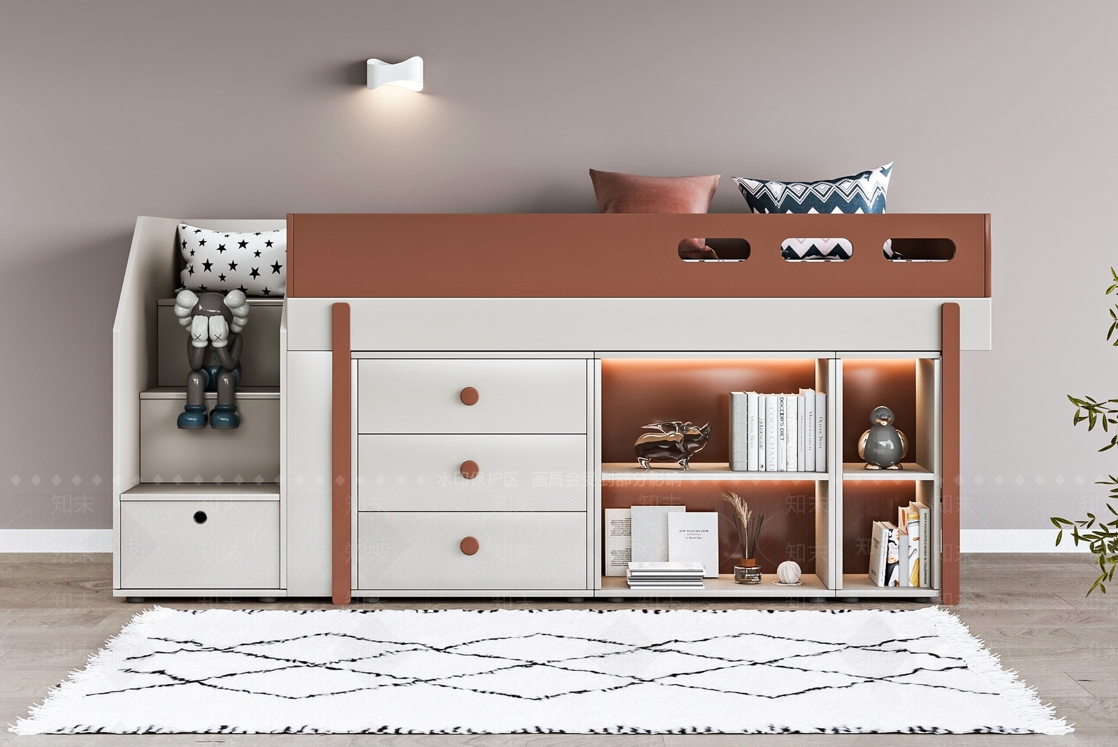 现代儿童床3D模型下载【ID:799157117】