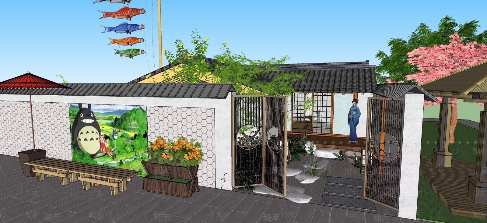 日式四合院SU模型下载【ID:399161216】