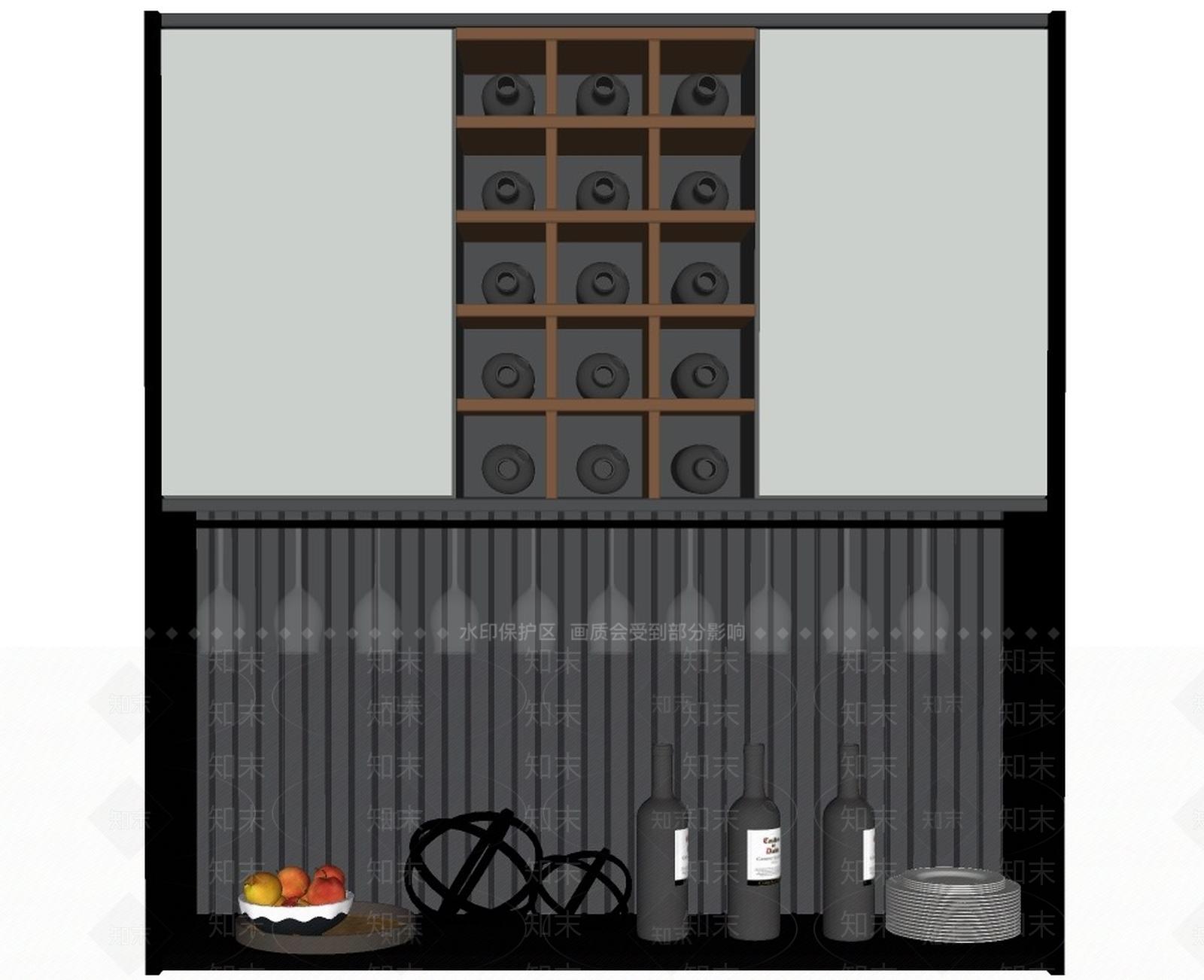 现代酒具SU模型下载【ID:799170419】