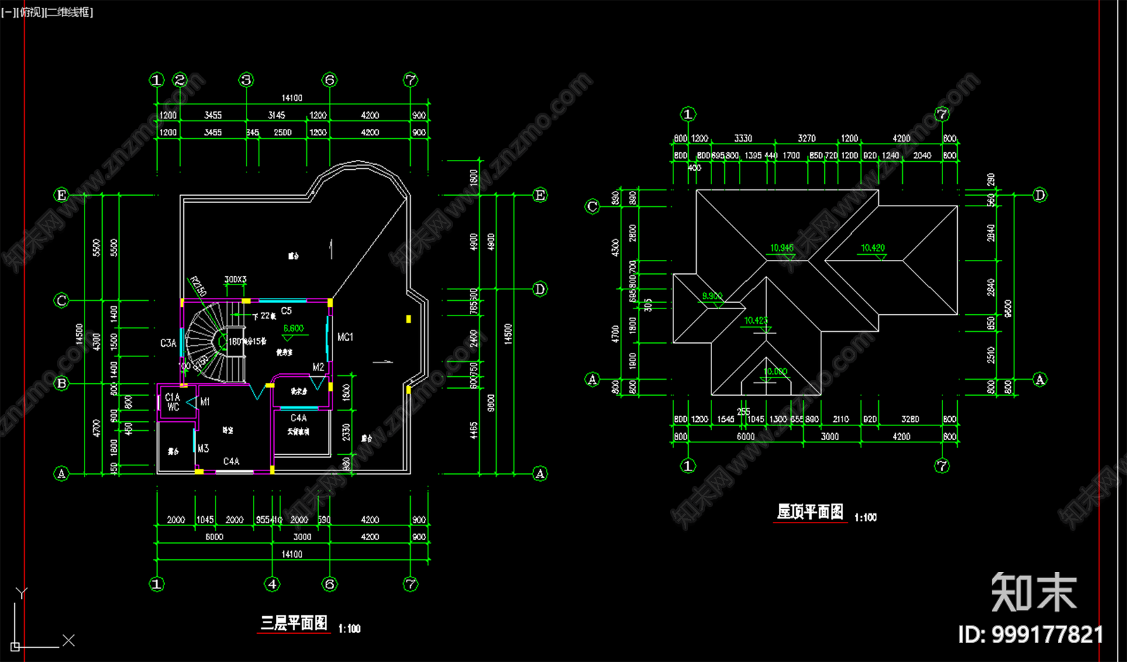 某独立别墅建筑cad施工图下载【ID:999177821】